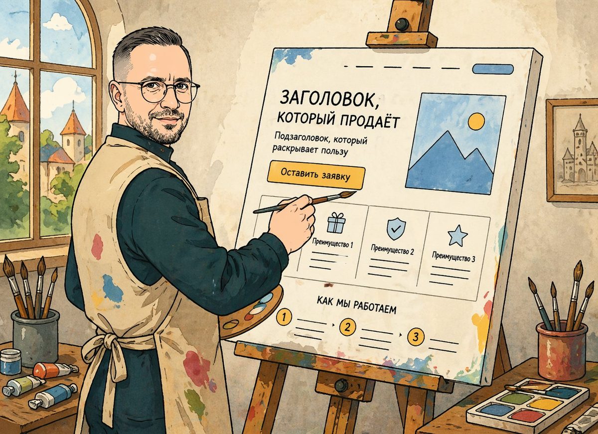 Заголовок, который продаёт — лендинг на мольберте